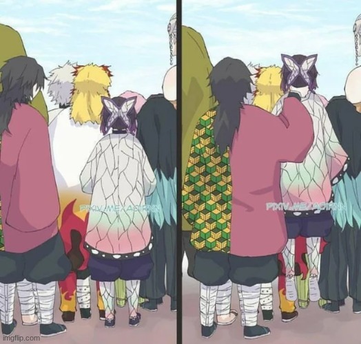 image tagged in demon slayer,giyu,shinobu | made w/ Imgflip meme maker