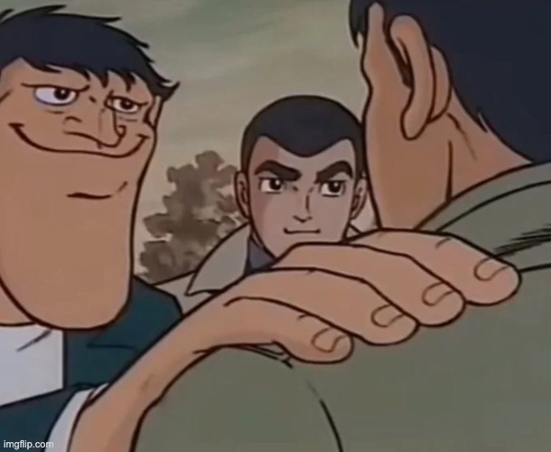 Big chin guy holding shoulder | image tagged in big chin guy holding shoulder | made w/ Imgflip meme maker