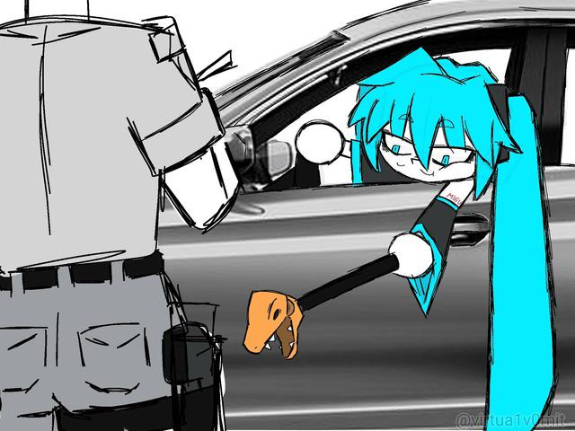 Stealing officers gun with my dino grabby Blank Meme Template