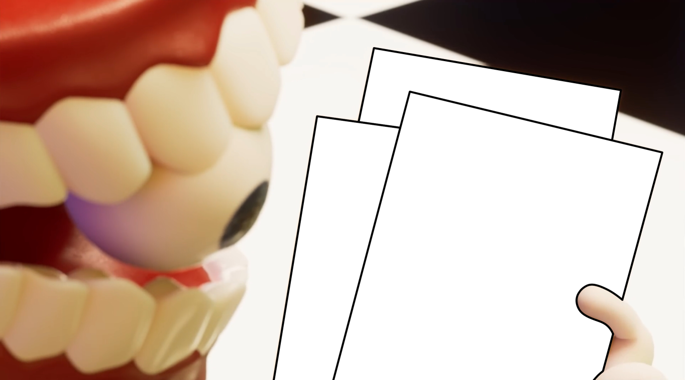 Caine looking at Chinese papers Blank Meme Template