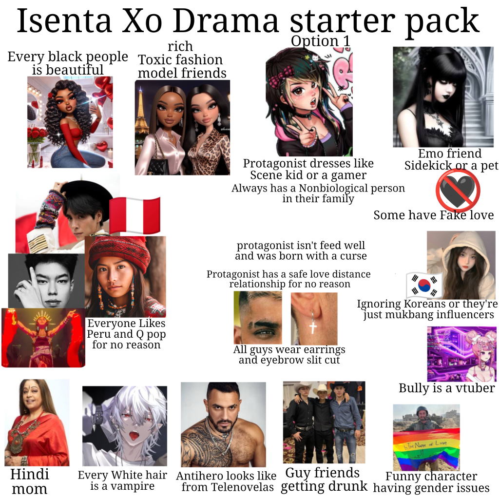 Isenta Xo meme drama starter pack drama Queen funny Blank Meme Template