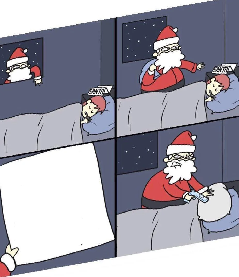 Mad Santa Blank Meme Template