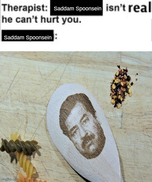 Saddam Spoonsein | image tagged in saddam spoonsien | made w/ Imgflip meme maker