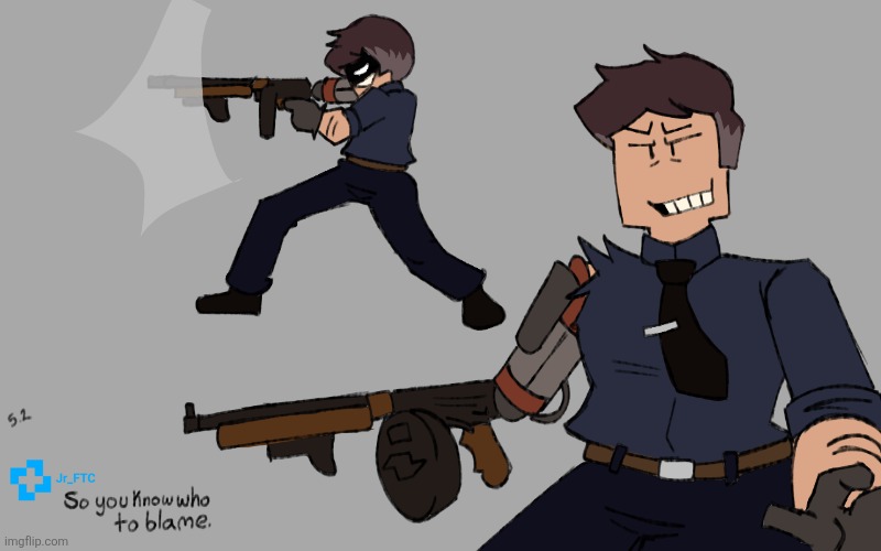 Dean's robo arm can turn into a tommy gun. Never bring a knife to a gun fight | made w/ Imgflip meme maker