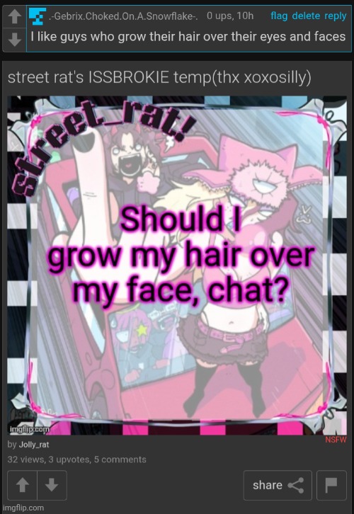 Y'all I think he want me [he made a few jokes with me back in late summer and made a fursona to ship with mine] | made w/ Imgflip meme maker