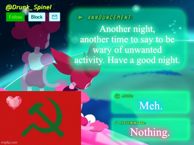 Aye, beware of the one who speaks in hands. (2) | Another night, another time to say to be wary of unwanted activity. Have a good night. Meh. Nothing. | made w/ Imgflip meme maker