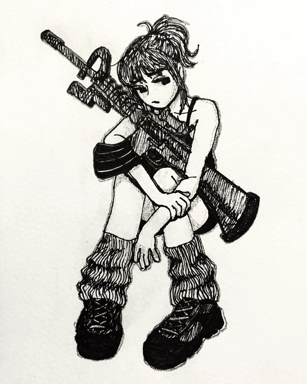 gun girl Blank Meme Template