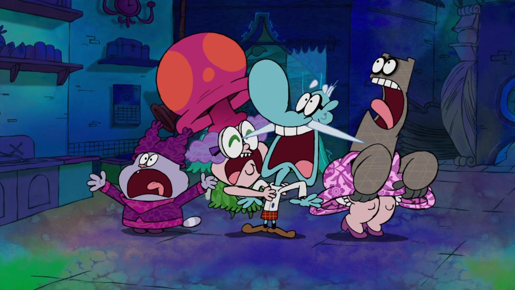 Chowder, Mung Daal, Schnitzel, and Truffles afraid of The Grinch Blank Meme Template