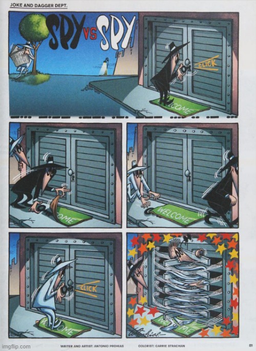 image tagged in spy vs spy,doors,key,grinder,sliced,wtf | made w/ Imgflip meme maker