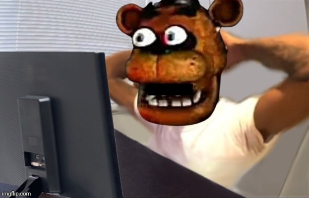 Shocked freddy fazbear | image tagged in shocked freddy fazbear | made w/ Imgflip meme maker
