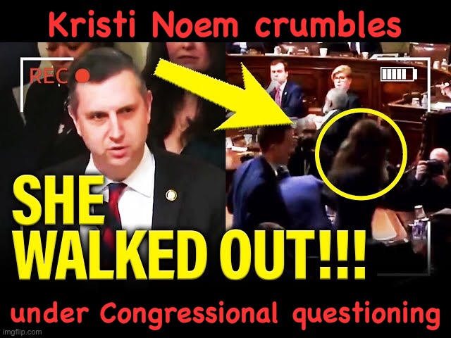 https://m.youtube.com/watch?v=mXl1mlLB3Hk | Kristi Noem crumbles; under Congressional questioning | image tagged in heat gets to kristi | made w/ Imgflip meme maker