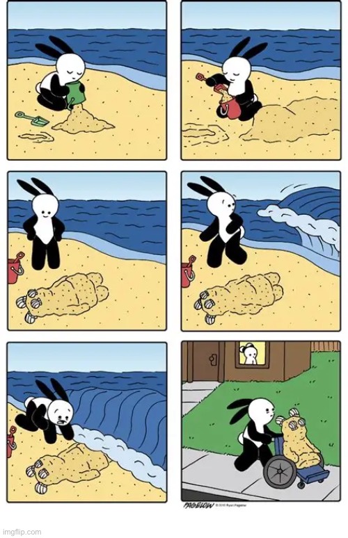 Buni Comics | image tagged in comics,buni comics,beach,sand sculpture,bear | made w/ Imgflip meme maker