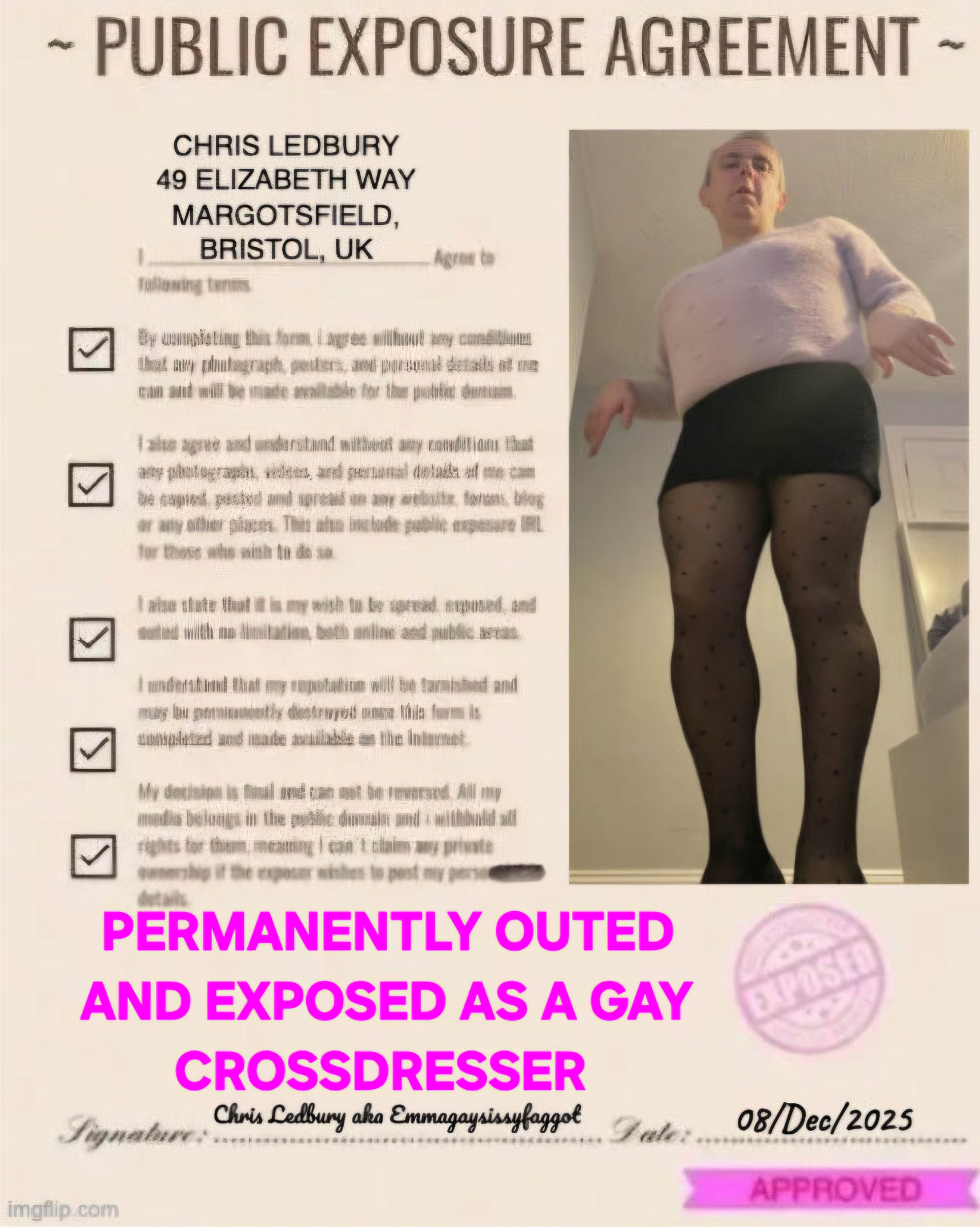 Outed and exposed as a gay crossdresser, on all social media pla Blank Meme Template