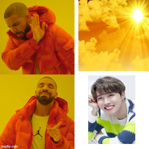 jhope!!! | image tagged in memes,drake hotline bling,jhope | made w/ Imgflip meme maker
