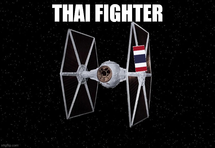 Tie Fighter In Space | THAI FIGHTER | image tagged in tie fighter in space | made w/ Imgflip meme maker