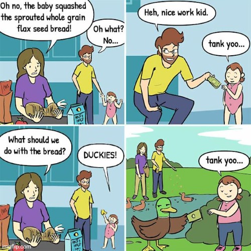 Feeding the ducks bread is what I do occasionally | image tagged in ducks,duck,bread,feeding,comics,comics/cartoons | made w/ Imgflip meme maker