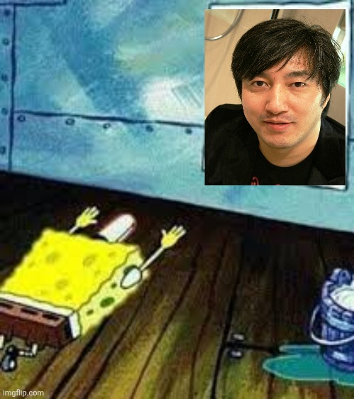 Suda51 is the cure to the wound that was Itagaki's death | image tagged in spongebob worship,gaming | made w/ Imgflip meme maker