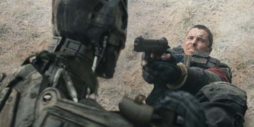 John Connor shooting a Terminator Blank Meme Template