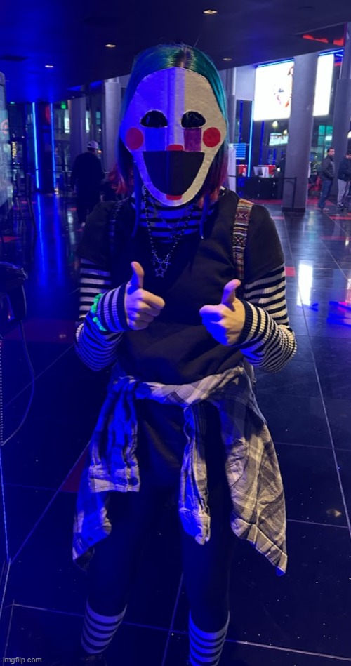 idk if anyone remembers this mask, but I wore it to the first movie. so obviously I had to wear it again to this one <3 | made w/ Imgflip meme maker