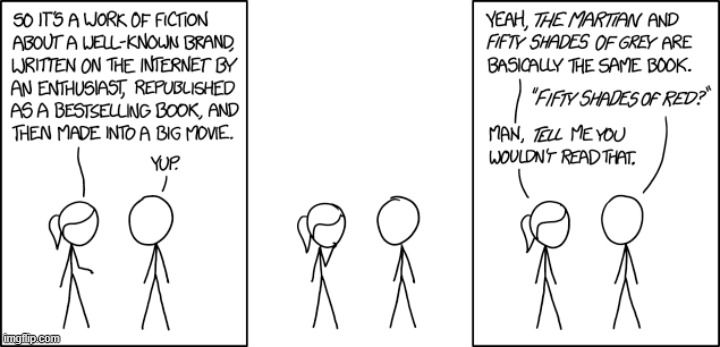 image tagged in fiction,brand,book,movie,the martian,fifty shades of grey | made w/ Imgflip meme maker