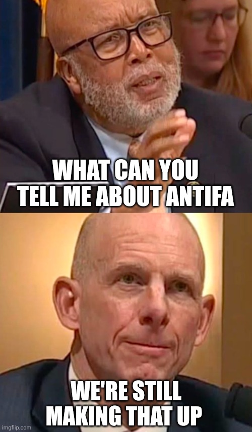 WHAT CAN YOU TELL ME ABOUT ANTIFA; WE'RE STILL MAKING THAT UP | made w/ Imgflip meme maker