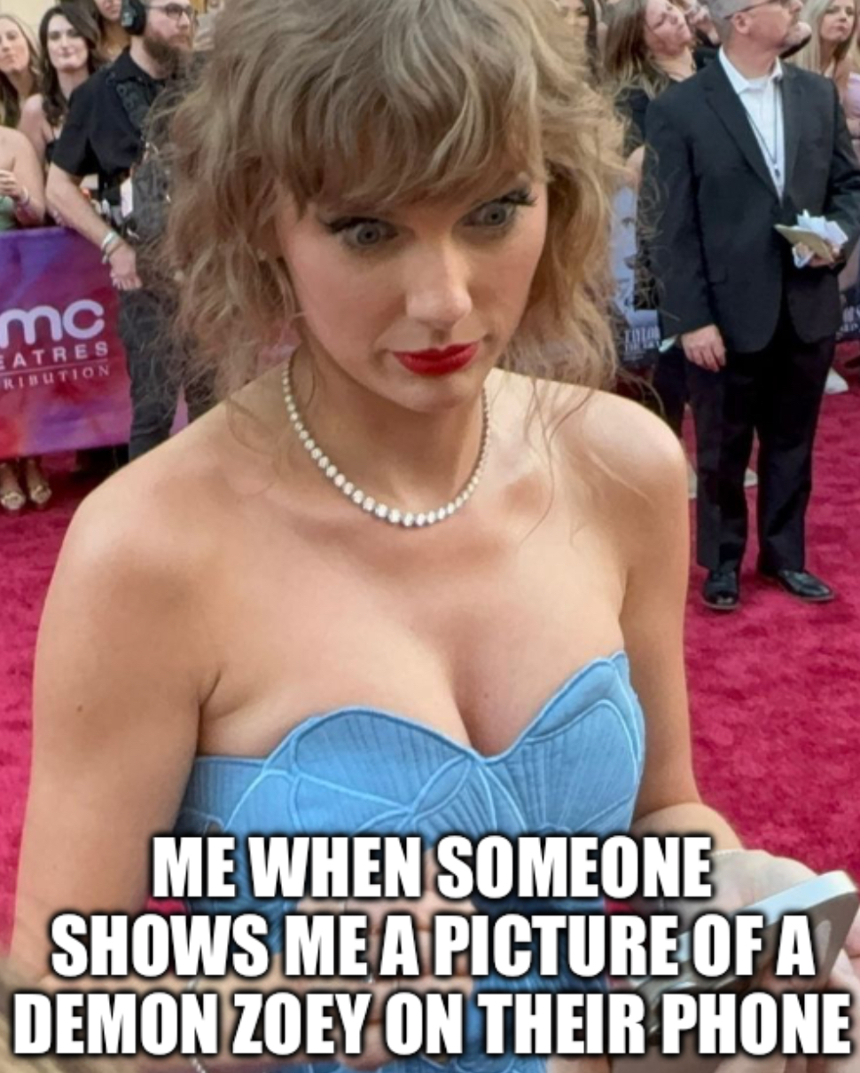 Demon Zoey Reaction Blank Meme Template