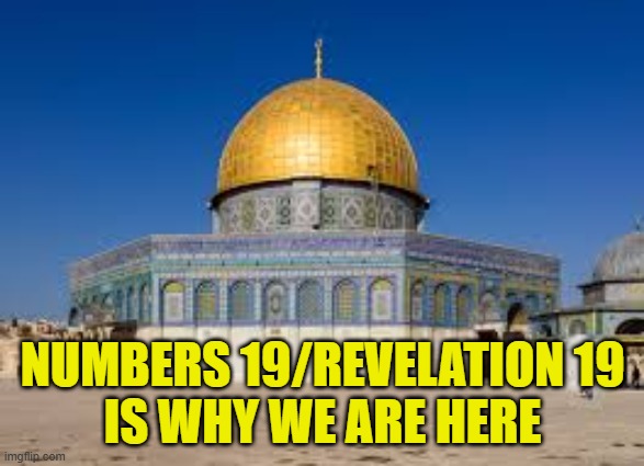 If Israel touches the Dome of the Rock, the world will be set on fire | NUMBERS 19/REVELATION 19
IS WHY WE ARE HERE | image tagged in israel,islam,revelation,numbers,judgement day,jesus | made w/ Imgflip meme maker