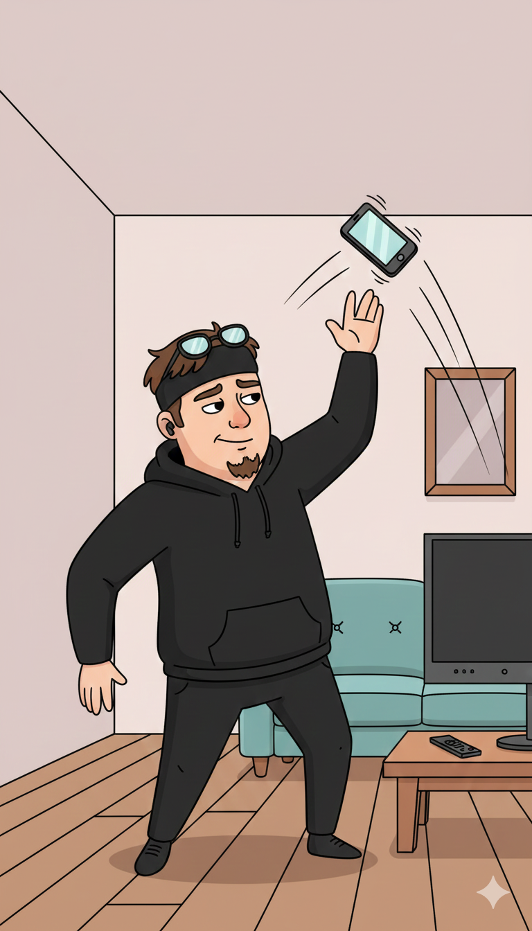 Casually throwing phone Blank Meme Template