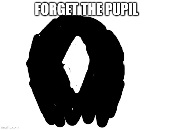 Blank White Template | FORGET THE PUPIL | image tagged in blank white template | made w/ Imgflip meme maker