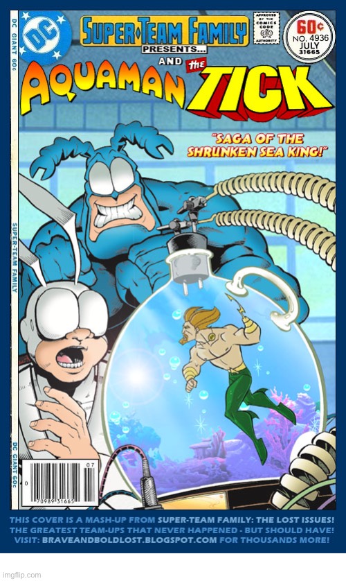 image tagged in comics,the tick,arthur,aquaman,mashup,super team family | made w/ Imgflip meme maker