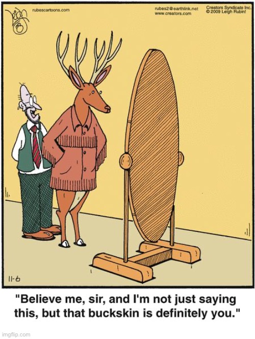 Rubes | image tagged in comics,rubes,deer,buckskin,jacket | made w/ Imgflip meme maker