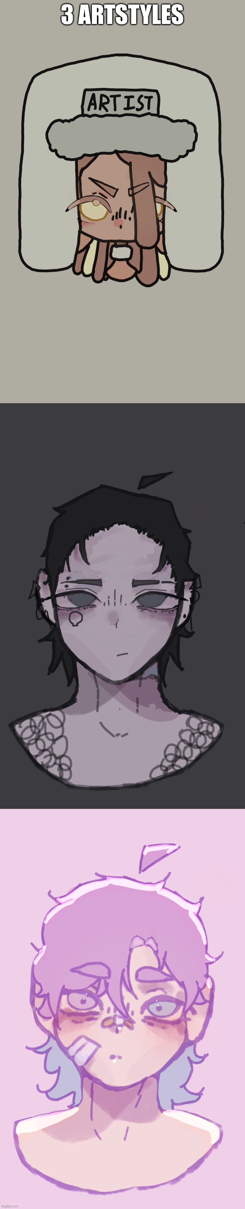 wow | 3 ARTSTYLES | image tagged in drawing,stuff | made w/ Imgflip meme maker