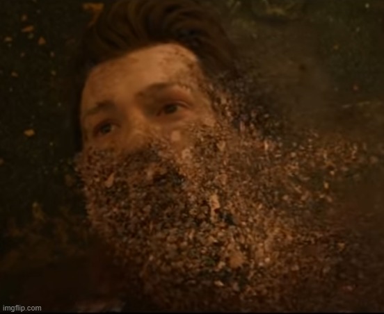 spiderman fading | image tagged in spiderman fading | made w/ Imgflip meme maker