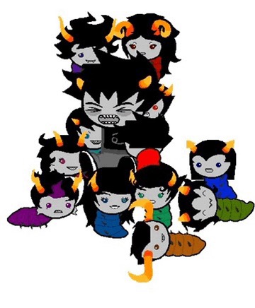 homestuck babies surrounding karkat Blank Meme Template