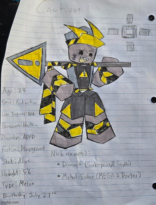 Redesigned Caution, made him look PHIGHTING accurate. ig he's black now? | made w/ Imgflip meme maker