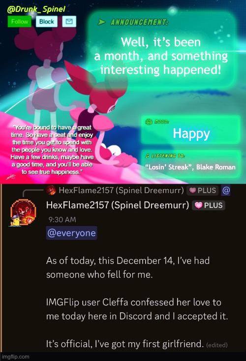 The lassie is growing up. (4) | Well, it’s been a month, and something interesting happened! Happy; “Losin’ Streak”, Blake Roman | made w/ Imgflip meme maker