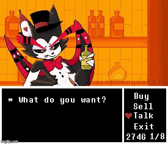 Bro the mods of the Hazbin stream CAN’T have any fun or laughs like wdym this is too weird and sexual | image tagged in husk,husker,undertale,hazbin hotel | made w/ Imgflip meme maker