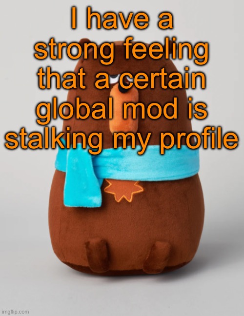 Falstaff plush | I have a strong feeling that a certain global mod is stalking my profile | image tagged in falstaff plush | made w/ Imgflip meme maker