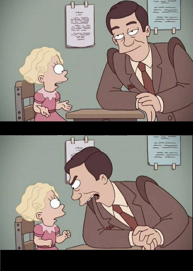 futurama little girl and man Blank Meme Template
