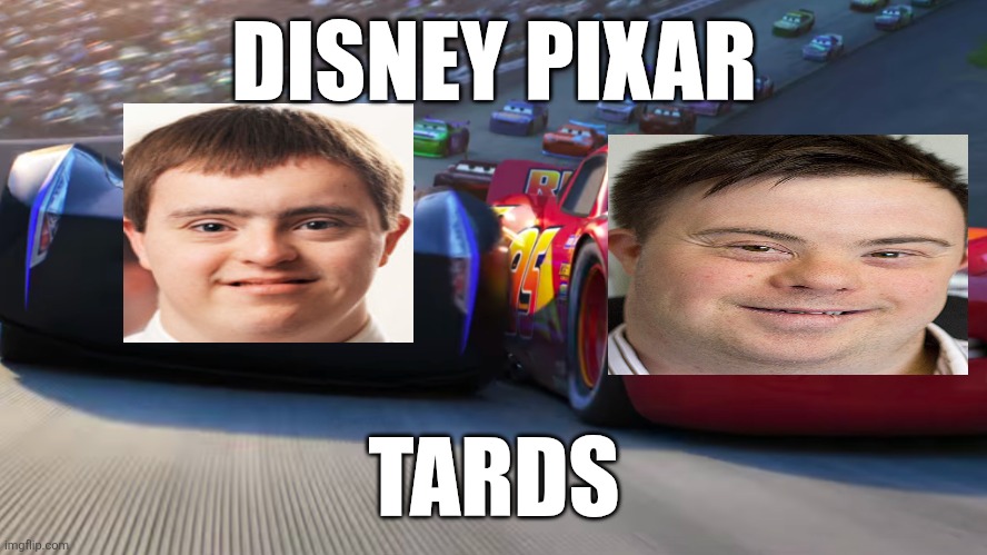 Lightning McQueen vs Jackson Storm | DISNEY PIXAR; TARDS | image tagged in lightning mcqueen vs jackson storm | made w/ Imgflip meme maker