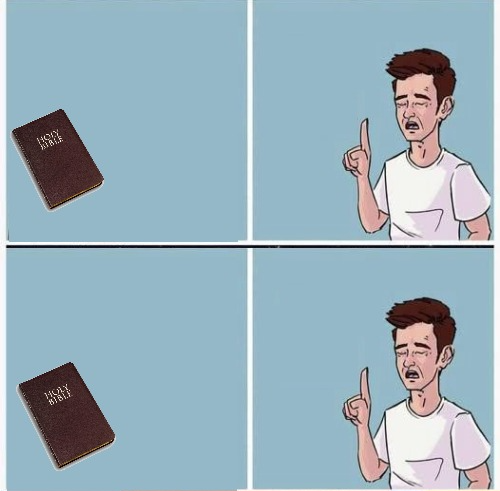 Bible And Non Christian 4 panel blue background Blank Meme Template