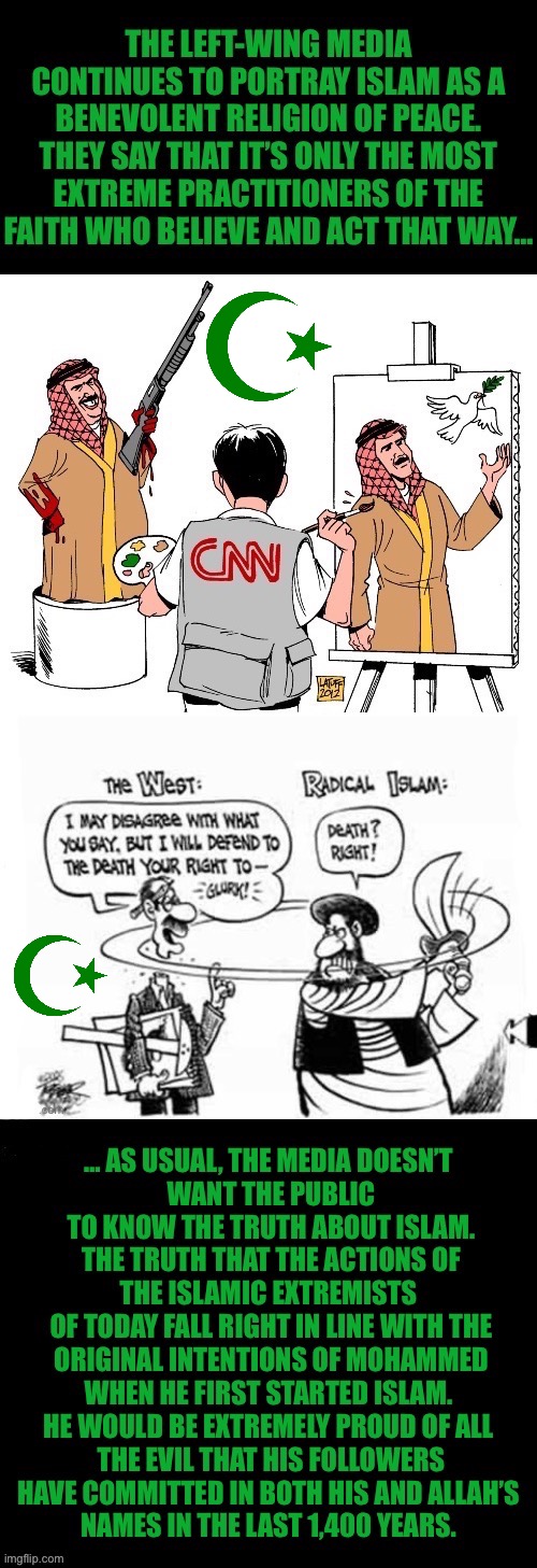 The scum in the left-wing media think that they’d be spared if Islam ever took over everything… | image tagged in political meme,islam,extremists,truth,left wing media | made w/ Imgflip meme maker