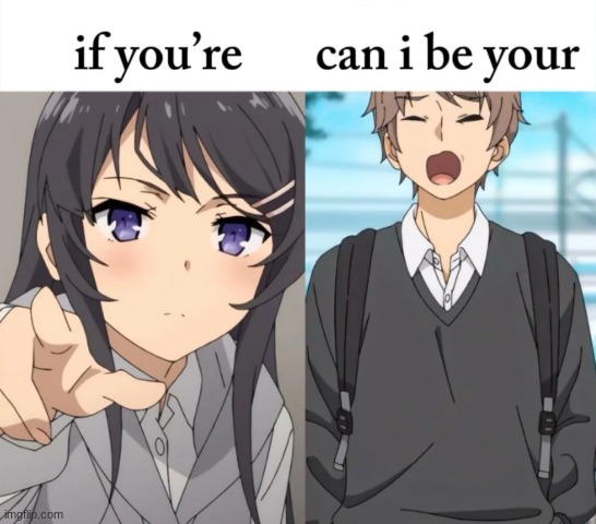 image tagged in rascal does not dream of bunny girl senpai,sakuta,mai | made w/ Imgflip meme maker
