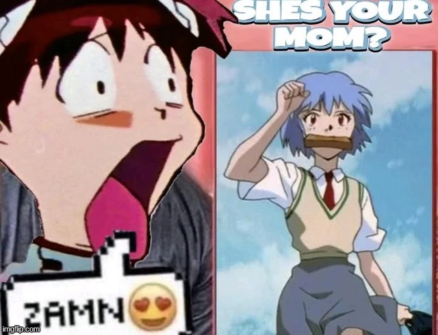 image tagged in evangelion,shinji,rei | made w/ Imgflip meme maker