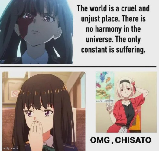 image tagged in lycoris recoil,takina,chisato | made w/ Imgflip meme maker