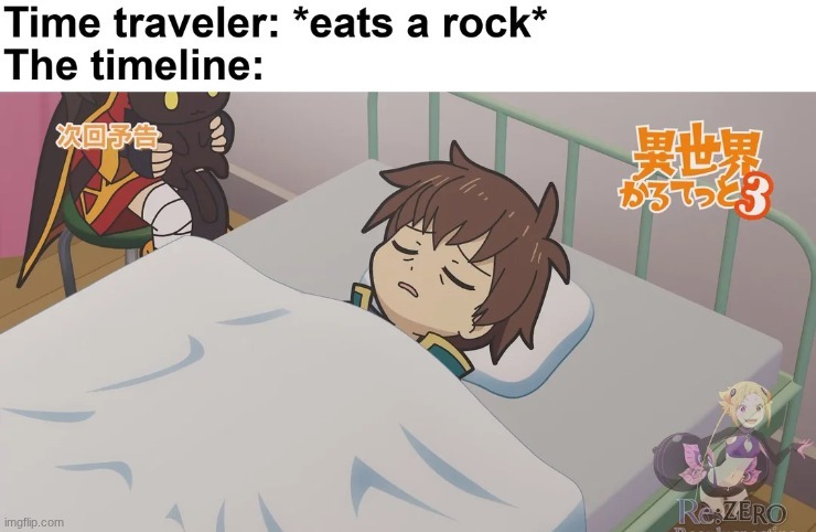 image tagged in isekai quartet,konosuba,kazuma,megumin | made w/ Imgflip meme maker