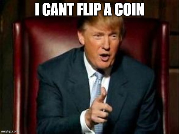 Every year, if Biden did it there would be 11 billion stories | I CANT FLIP A COIN | image tagged in donald trump | made w/ Imgflip meme maker