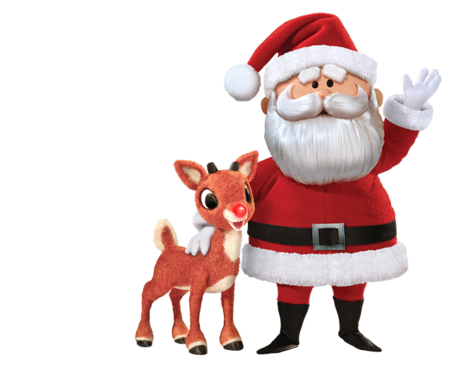 Rudolph & Santa Claus Blank Meme Template