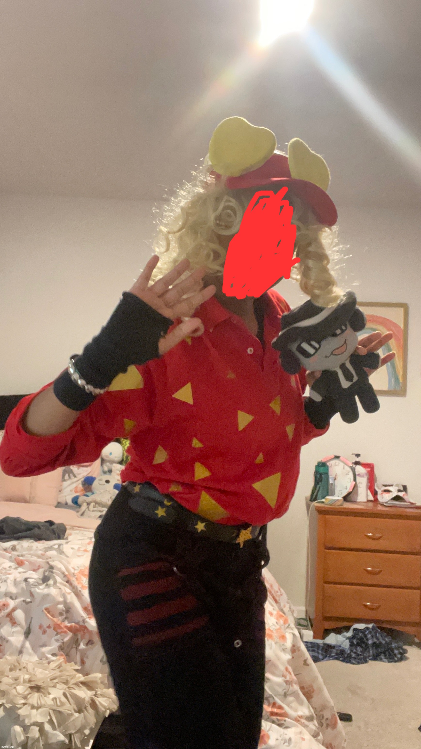 lost my other wig so im wearing my halloween one ig. dont feel like showing my face tbh | made w/ Imgflip meme maker