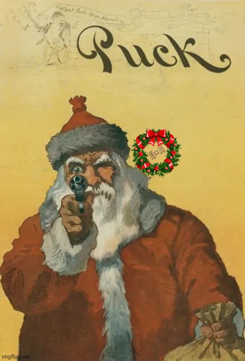 Santa Claus stuck Up Blank Meme Template